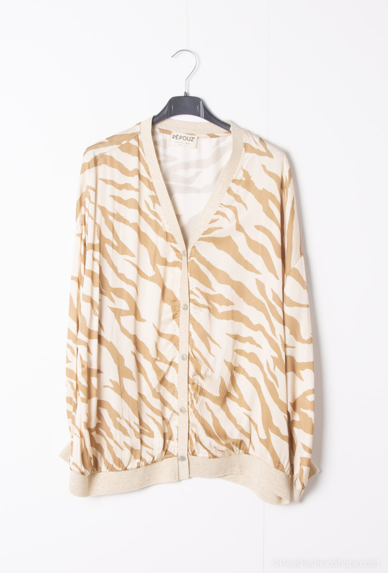 Wholesaler Pépouz' Paris - Large size zebra print silk vest