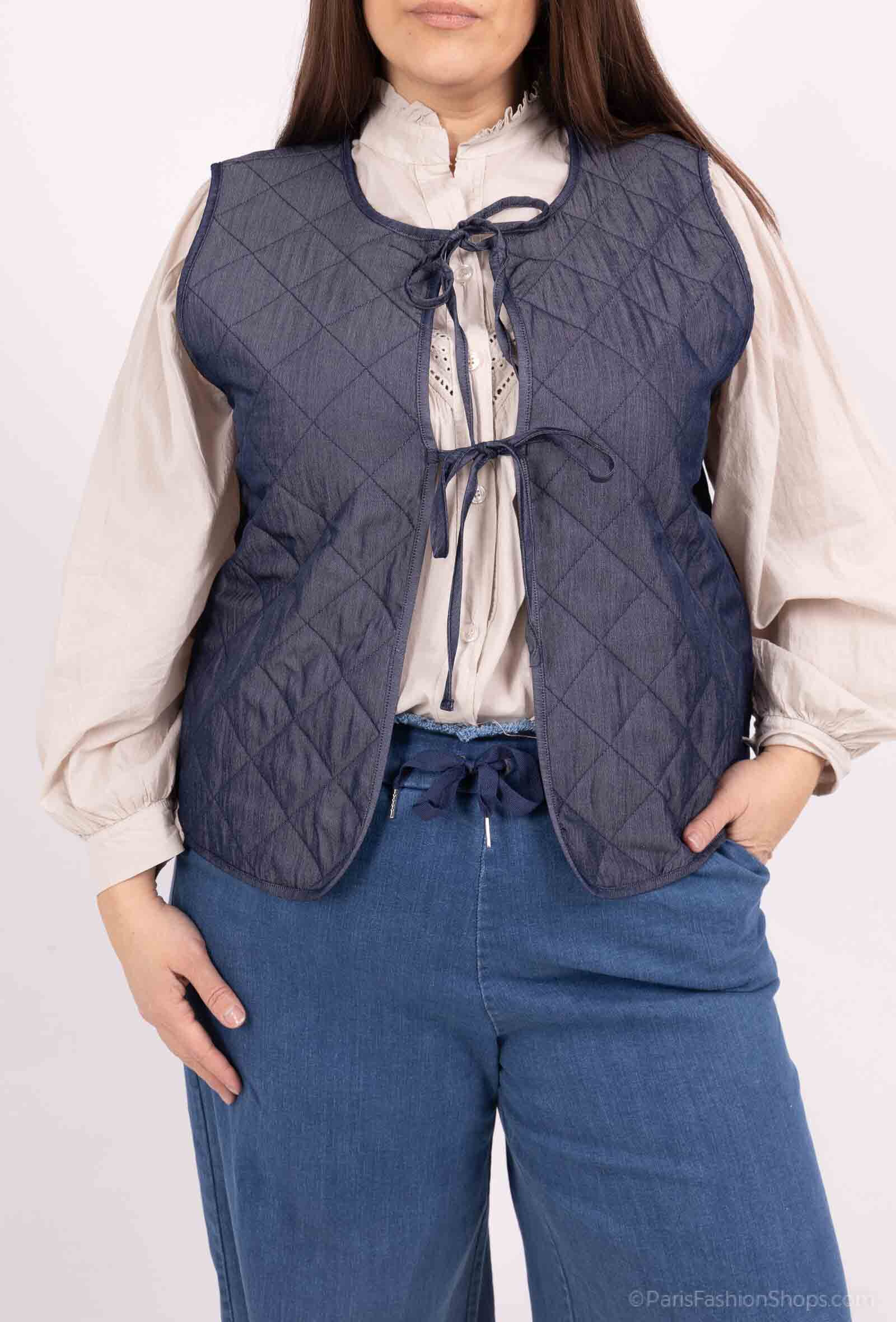 Grossiste Pépouz' Paris - GRANDE TAILLE Gilets en tencel à carreaux