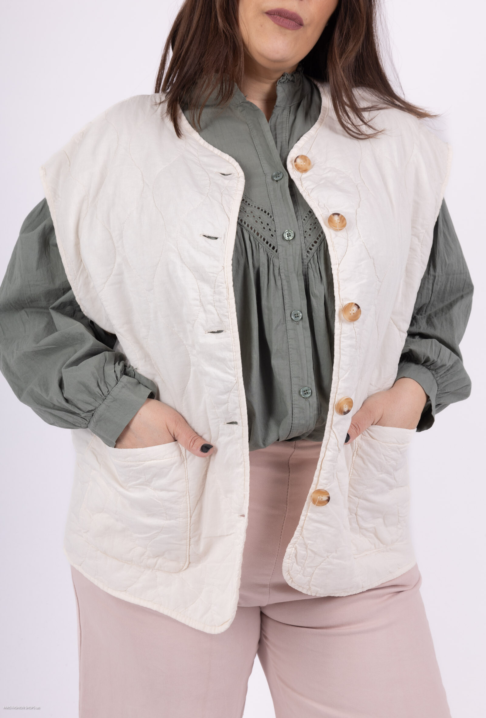 Mayorista Pépouz' Paris - Chaleco en blanco acolchado de gran tamaño