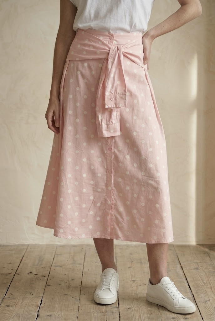 Wholesaler Pépouz' Paris - Lined cotton poplin skirt with polka dots