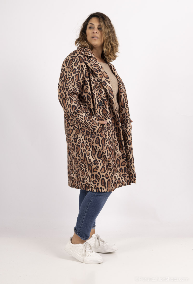 Wholesaler Pépouz' Paris - Plus size animal print long coat