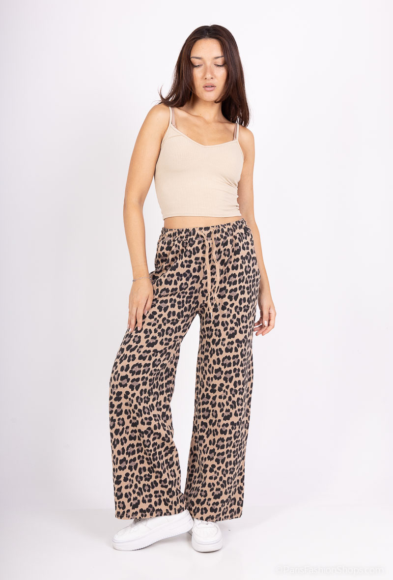 Wholesaler Pépouz' Paris - Leopard cotton jersey pants