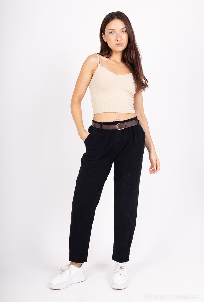 Wholesaler Pépouz' Paris - Cotton velvet pants with belt