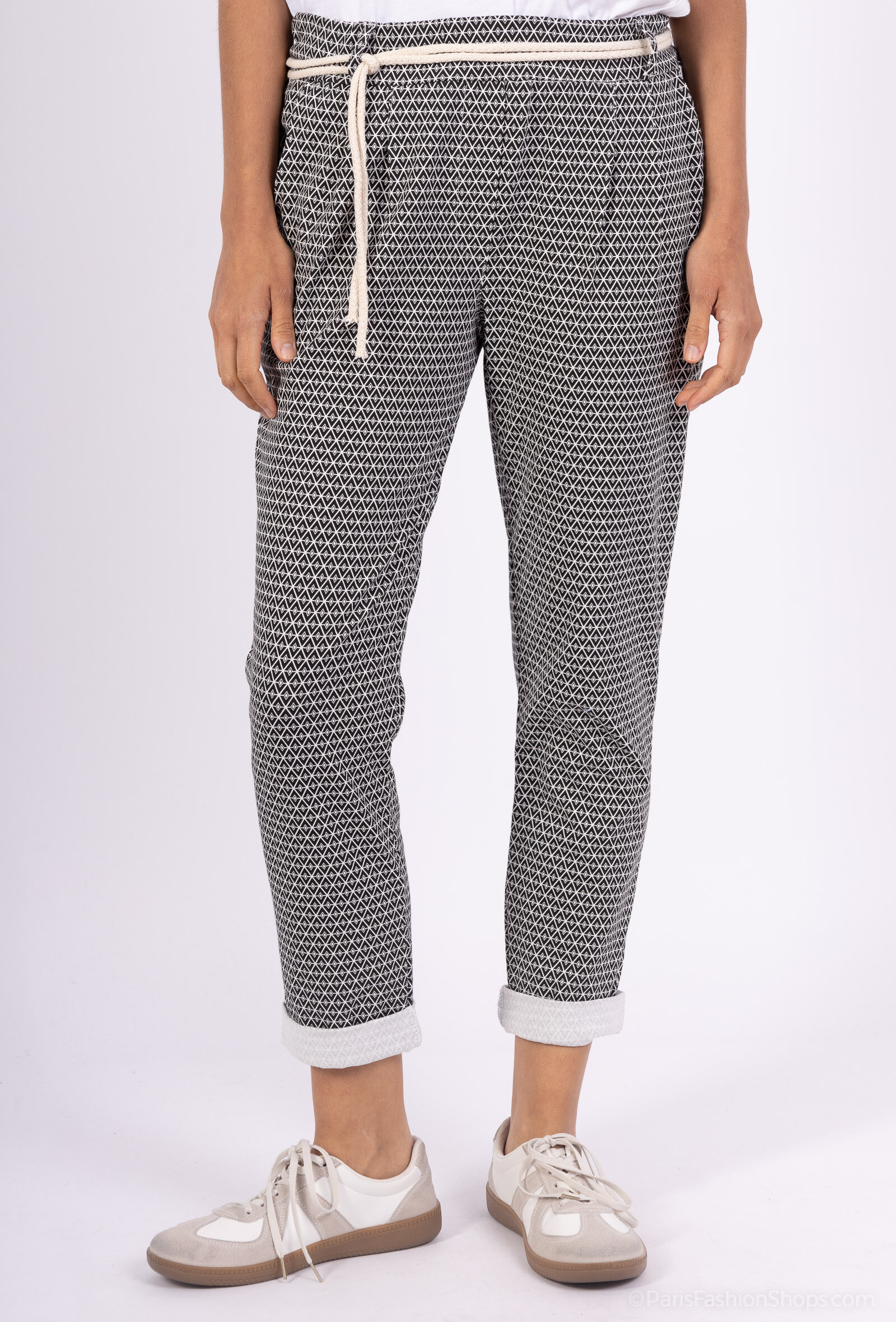 Grossiste Pépouz' Paris - Pantalon droit imprimé géométrique 95% coton