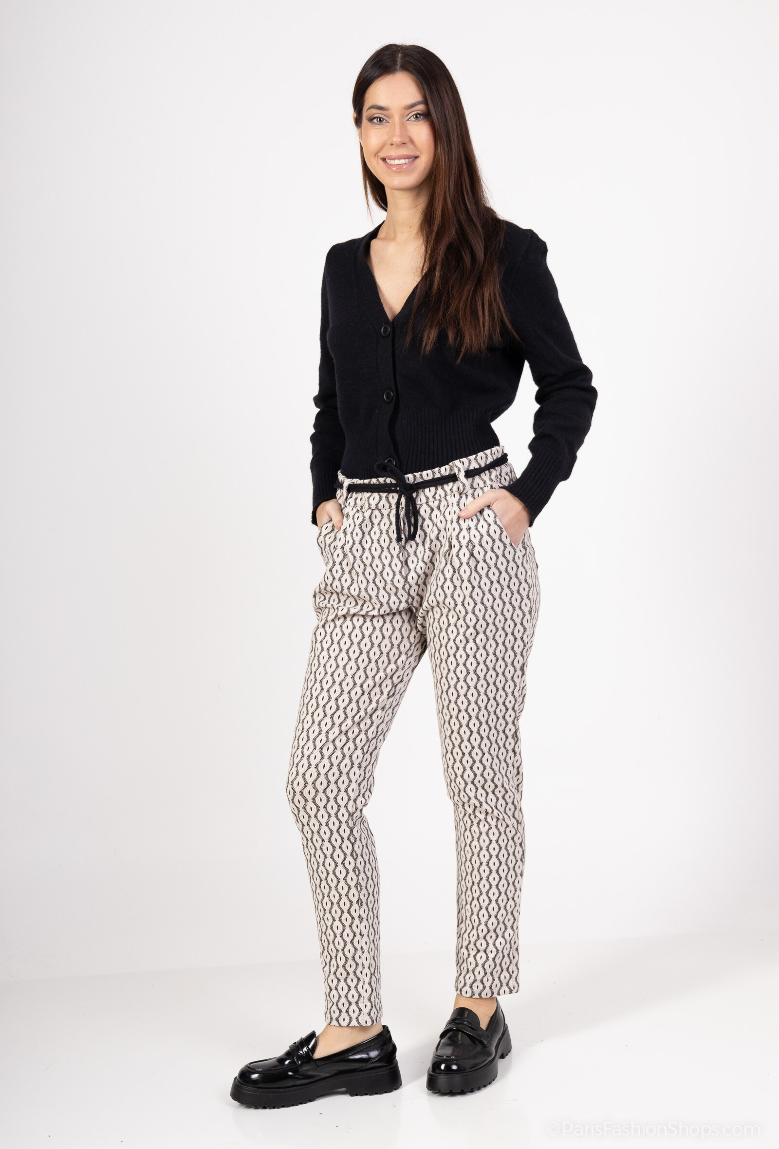 Grossiste Pépouz' Paris - Pantalon imprimé avec ceinture élastique
