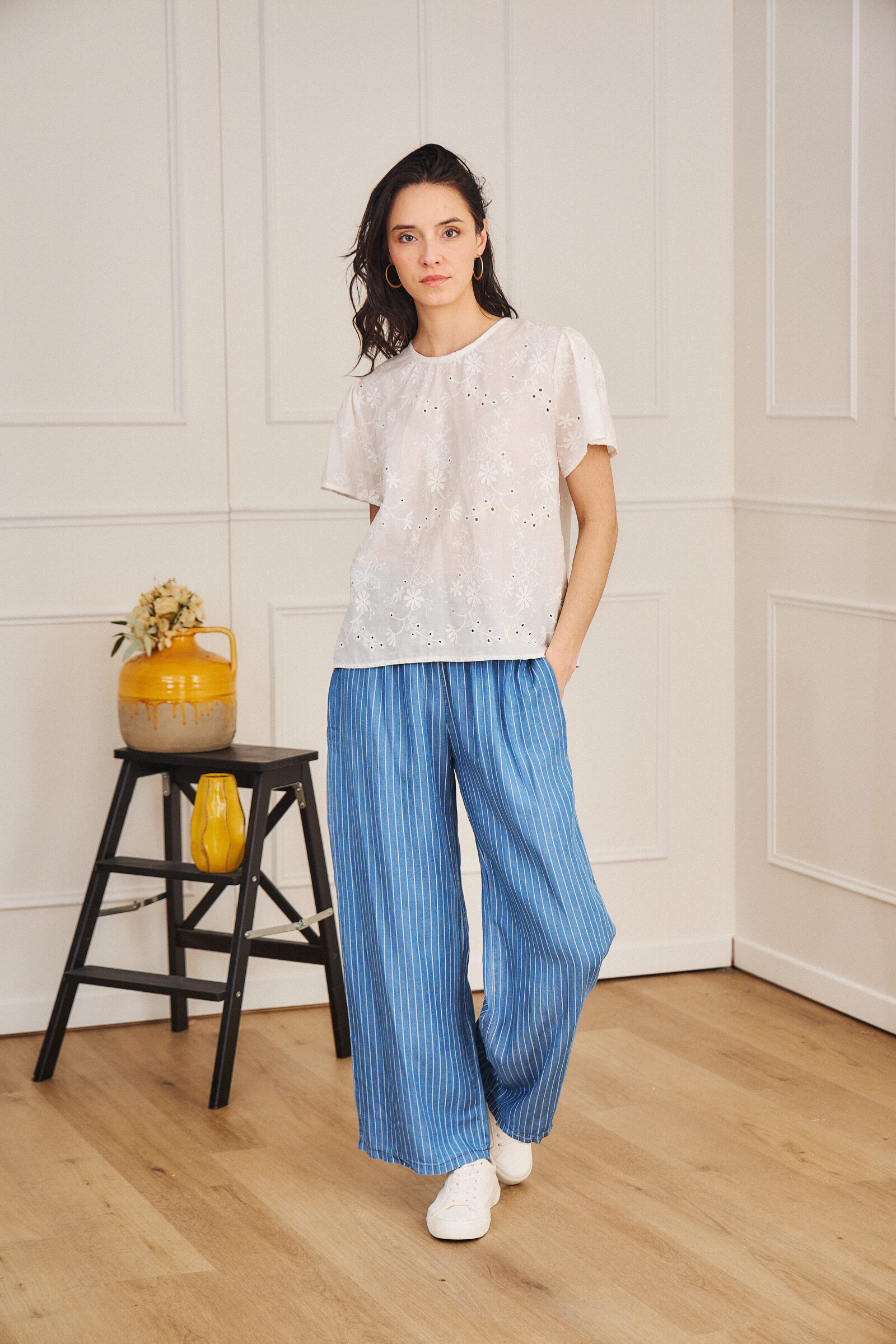 Grossiste Pépouz' Paris - Pantalon fluide rayée élastiquée