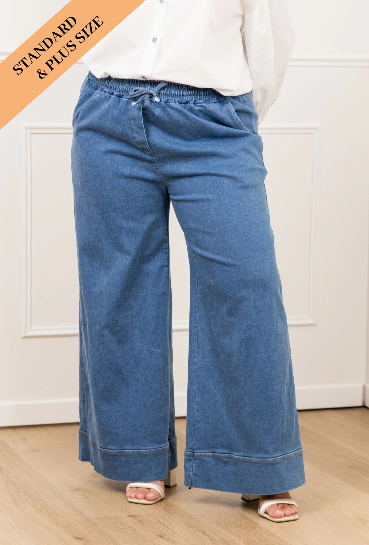 Grossiste Pépouz' Paris - GRANDE TAILLE Pantalon jean large taille élastique