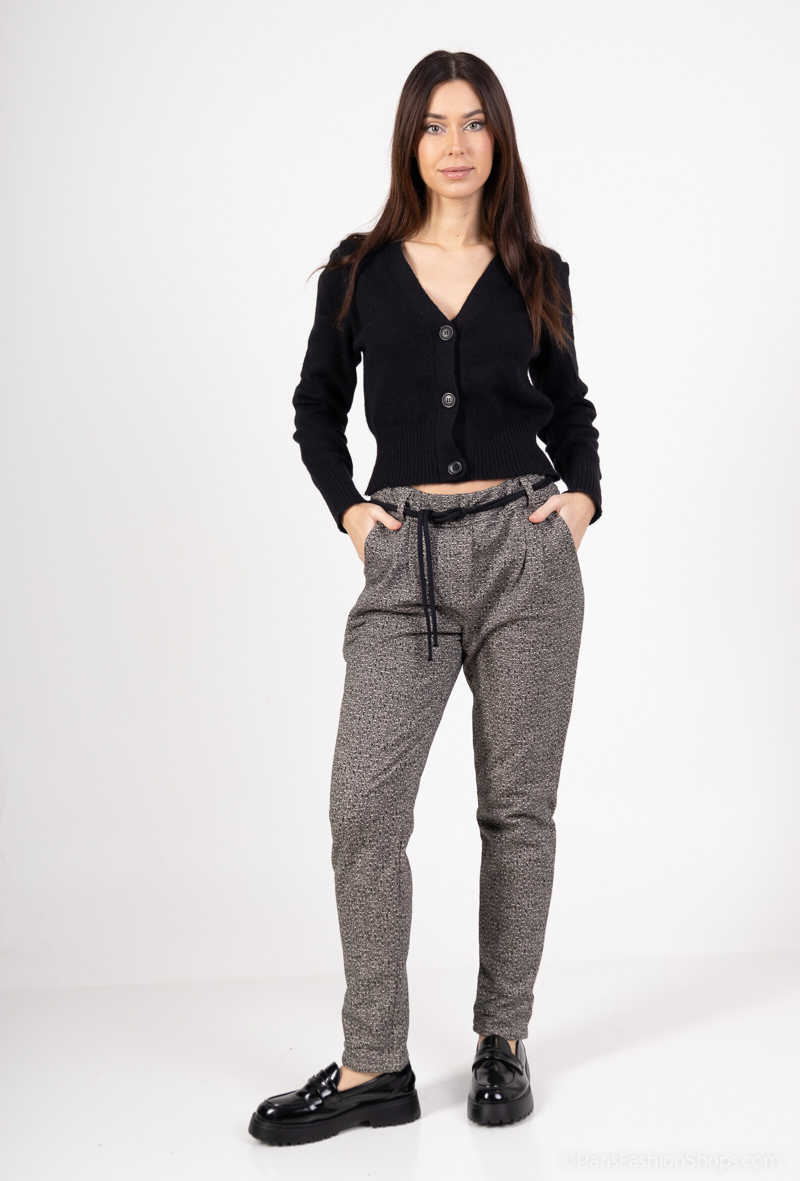 Grossiste Pépouz' Paris - Pantalon imprimé taille élastique ceinture en corde