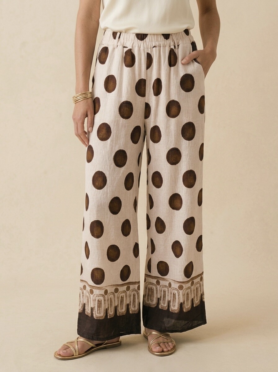 Grossiste Pépouz' Paris - Pantalon large fluide motif rond