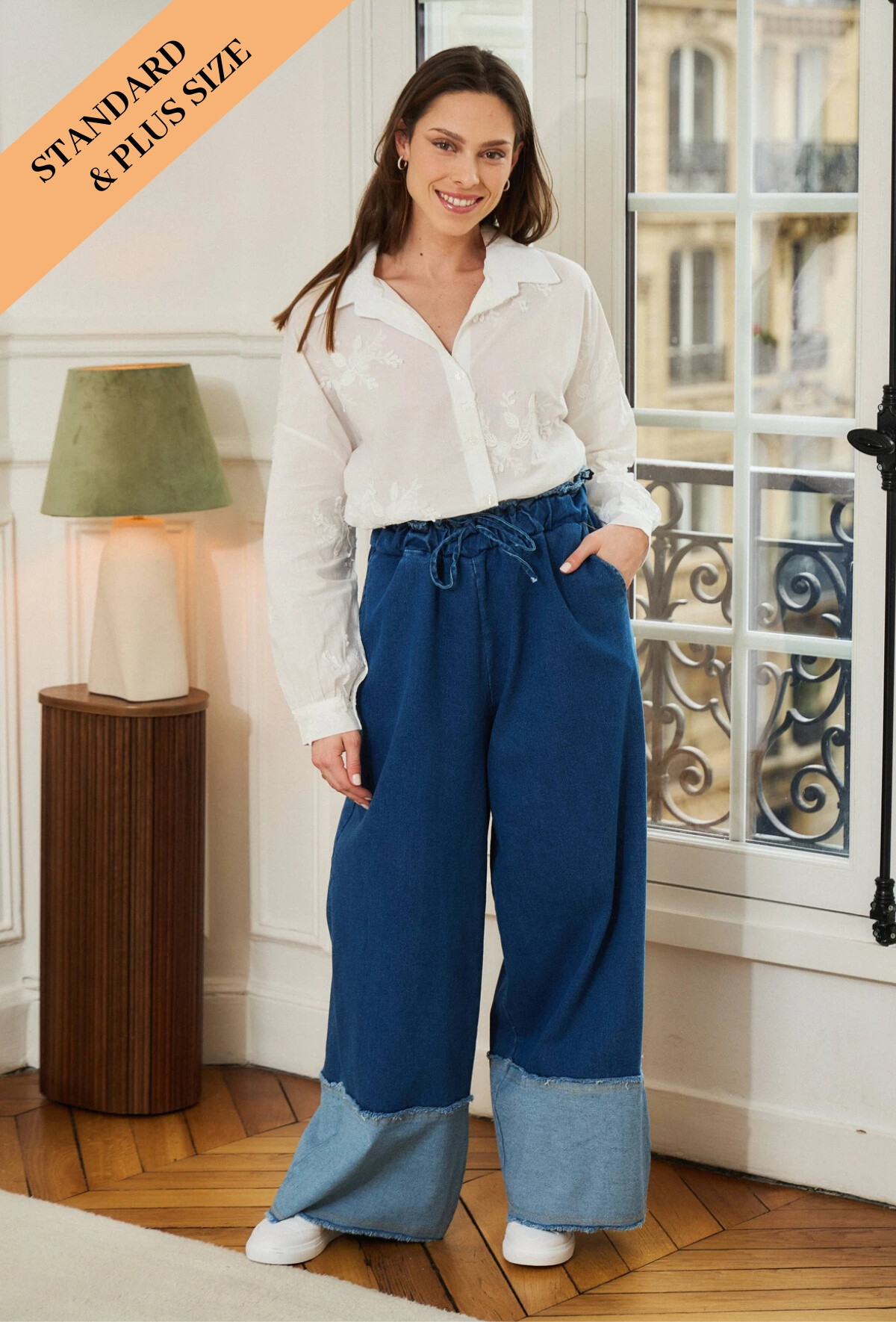 Wholesaler Pépouz' Paris - Elastic Denim Large Denim Pants