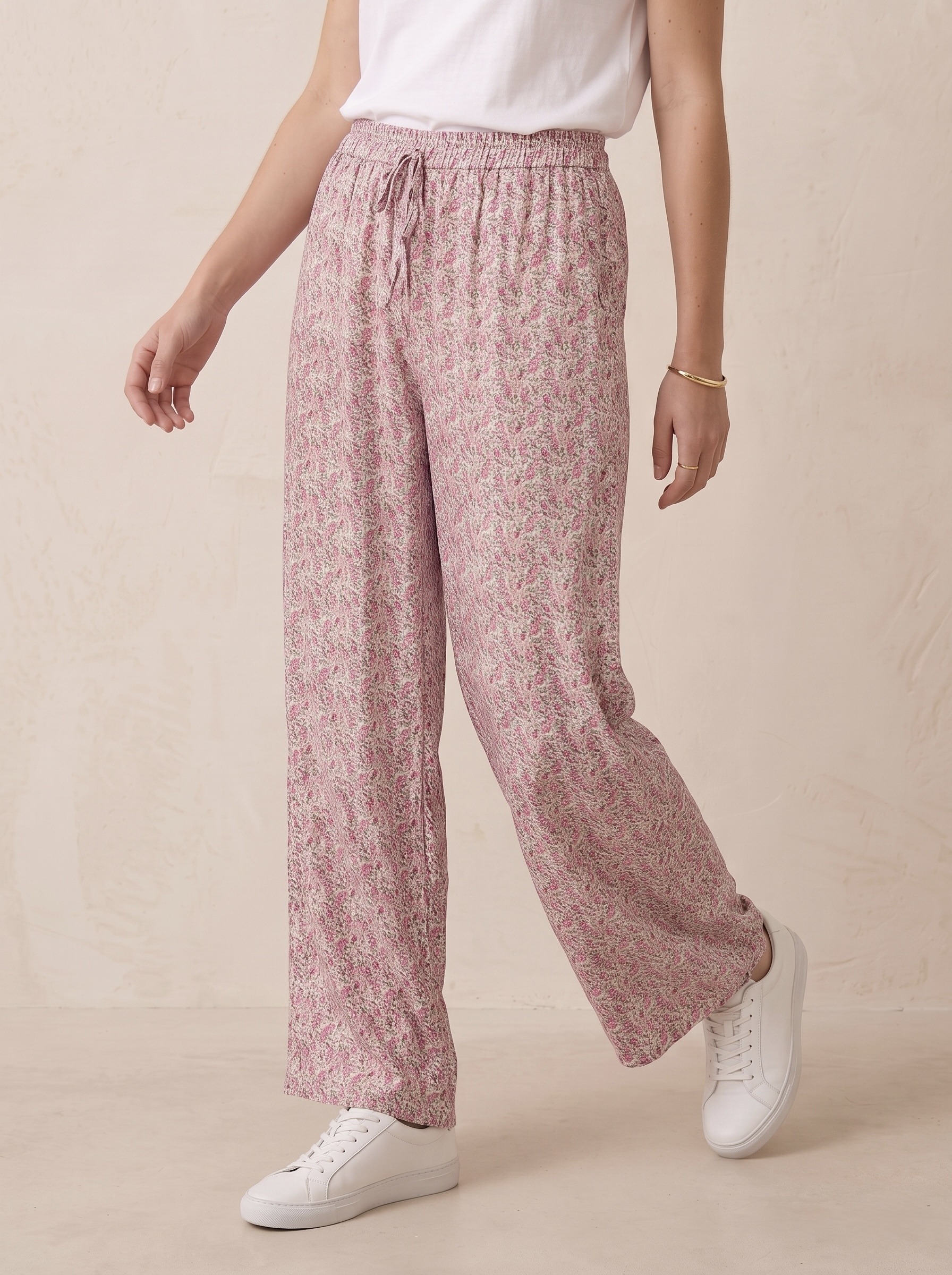 Grossiste Pépouz' Paris - Pantalon fluide imprimé Liberty coupe large taille élastiquée