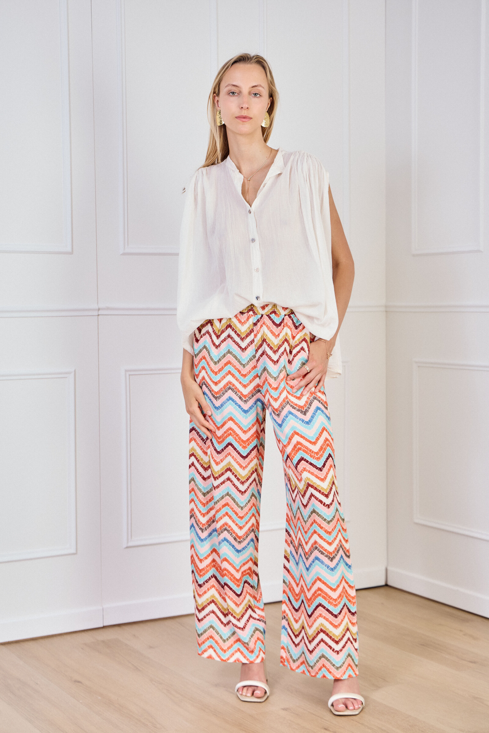 Wholesaler Pépouz' Paris - Flowy pants with multicolored stripes