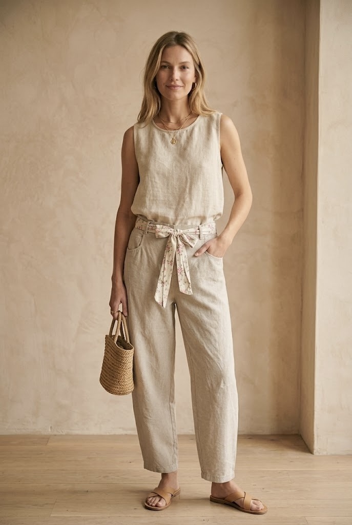 Mayorista Pépouz' Paris - Pantalón de lino y algodón con cinturón de pañuelo