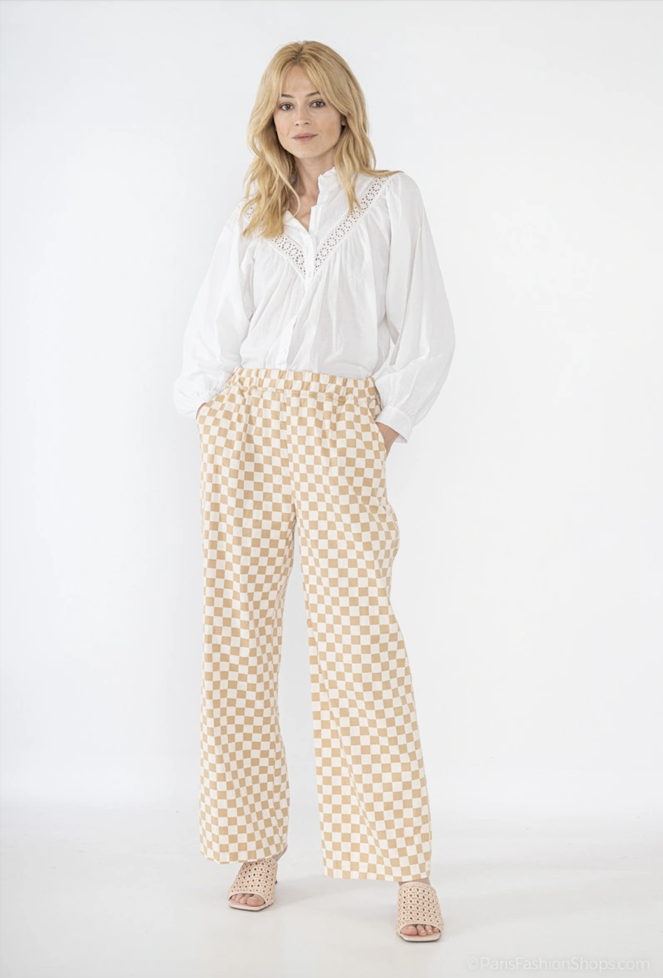 Grossiste Pépouz' Paris - Pantalon large damier coton