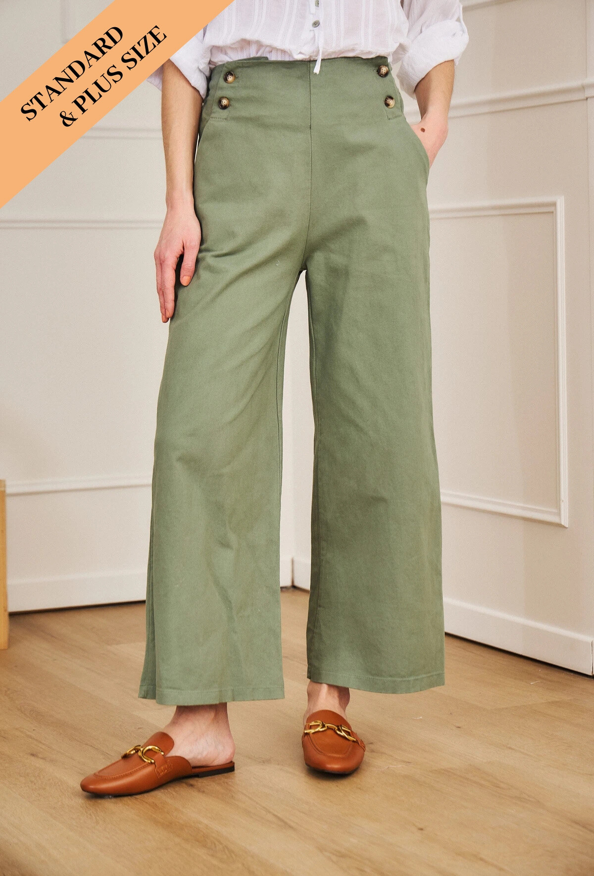 Wholesaler Pépouz' Paris - High waist pants with two buttons on each side.