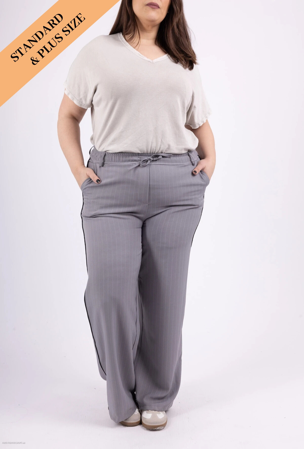 Grossiste Pépouz' Paris - GRANDE TAILLE Pantalon jogging à rayures