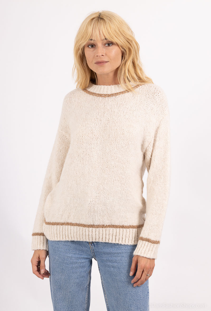 Wholesaler Pépouz' Paris - Mohair stitching sweater with round neck