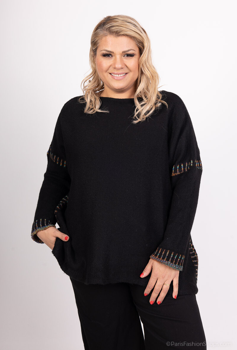 Wholesaler Pépouz' Paris - Plus size oversized poncho sweater