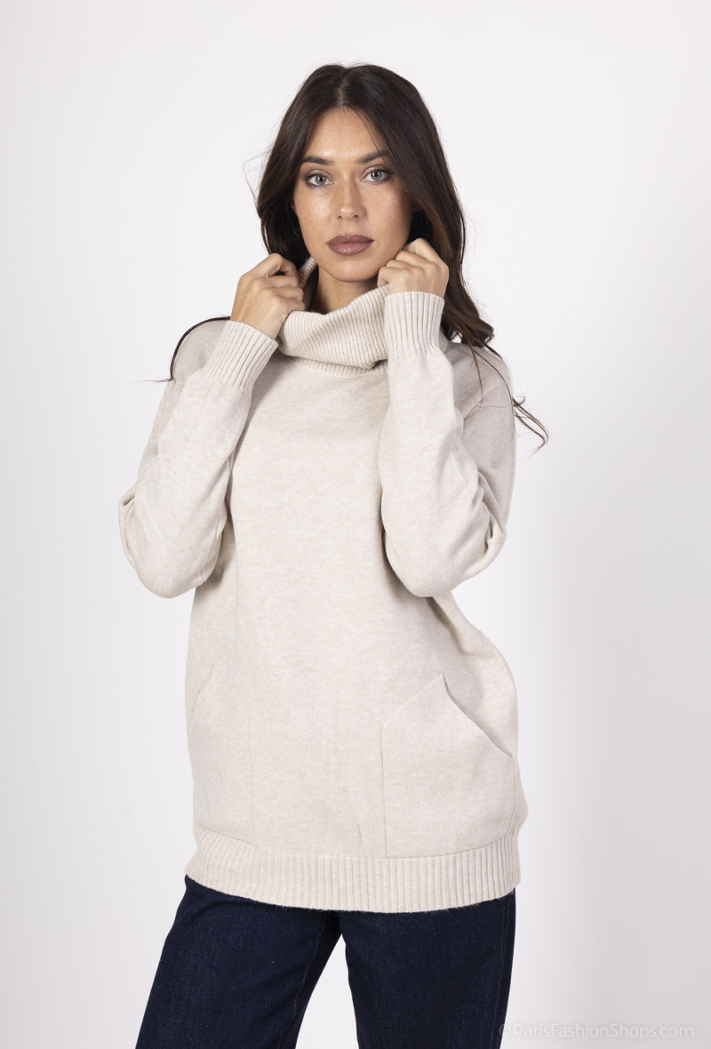 Wholesaler Pépouz' Paris - Turtleneck sweater with pockets