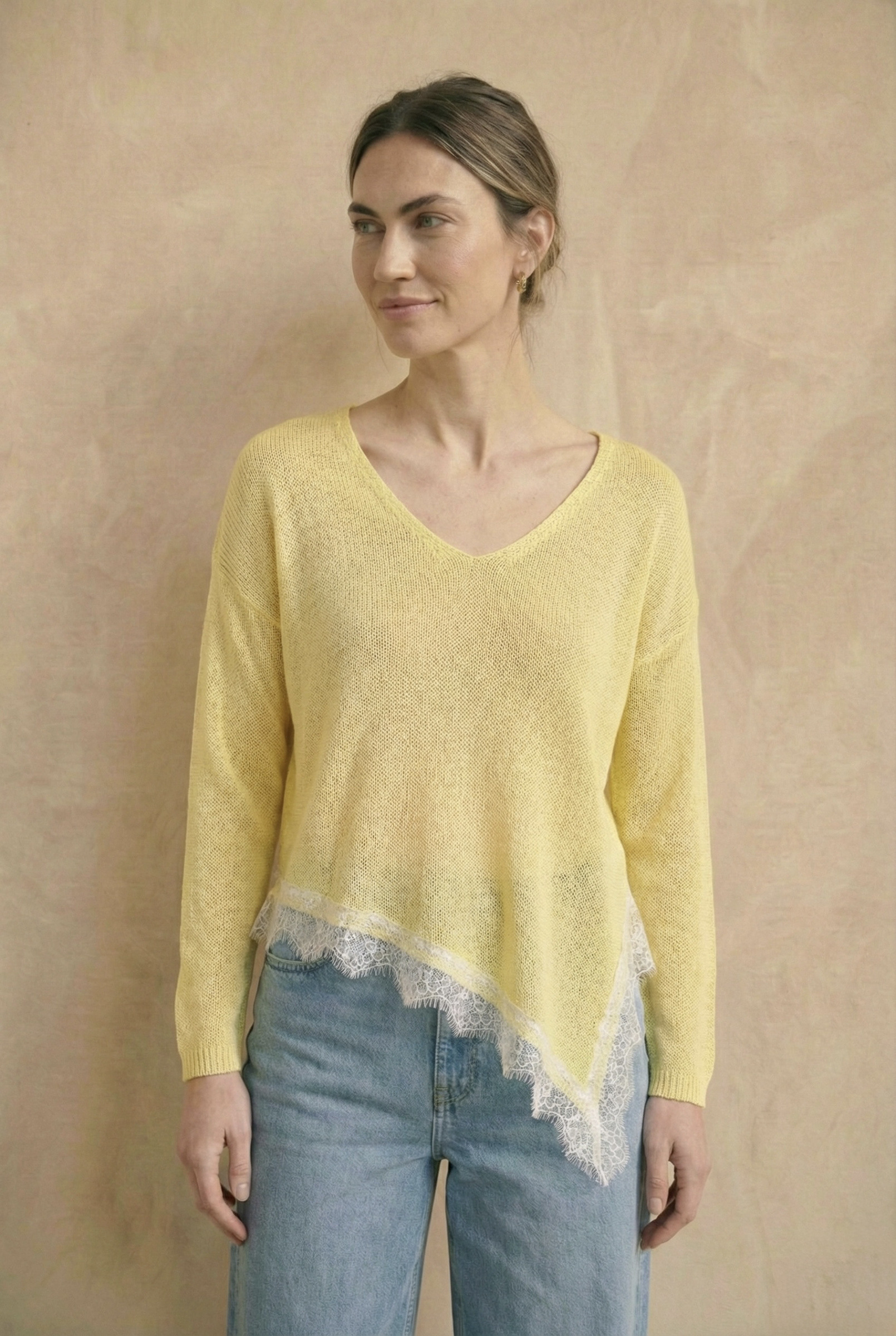 Grossista Pépouz' Paris - Maglione in cotone con scollo a V asimmetrico