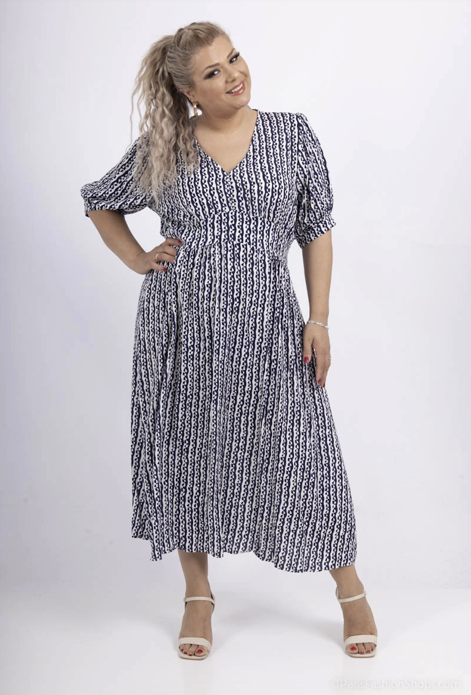 Grossiste Pépouz' Paris - GRANDE TAILLE Robe fluide imprimée coeur