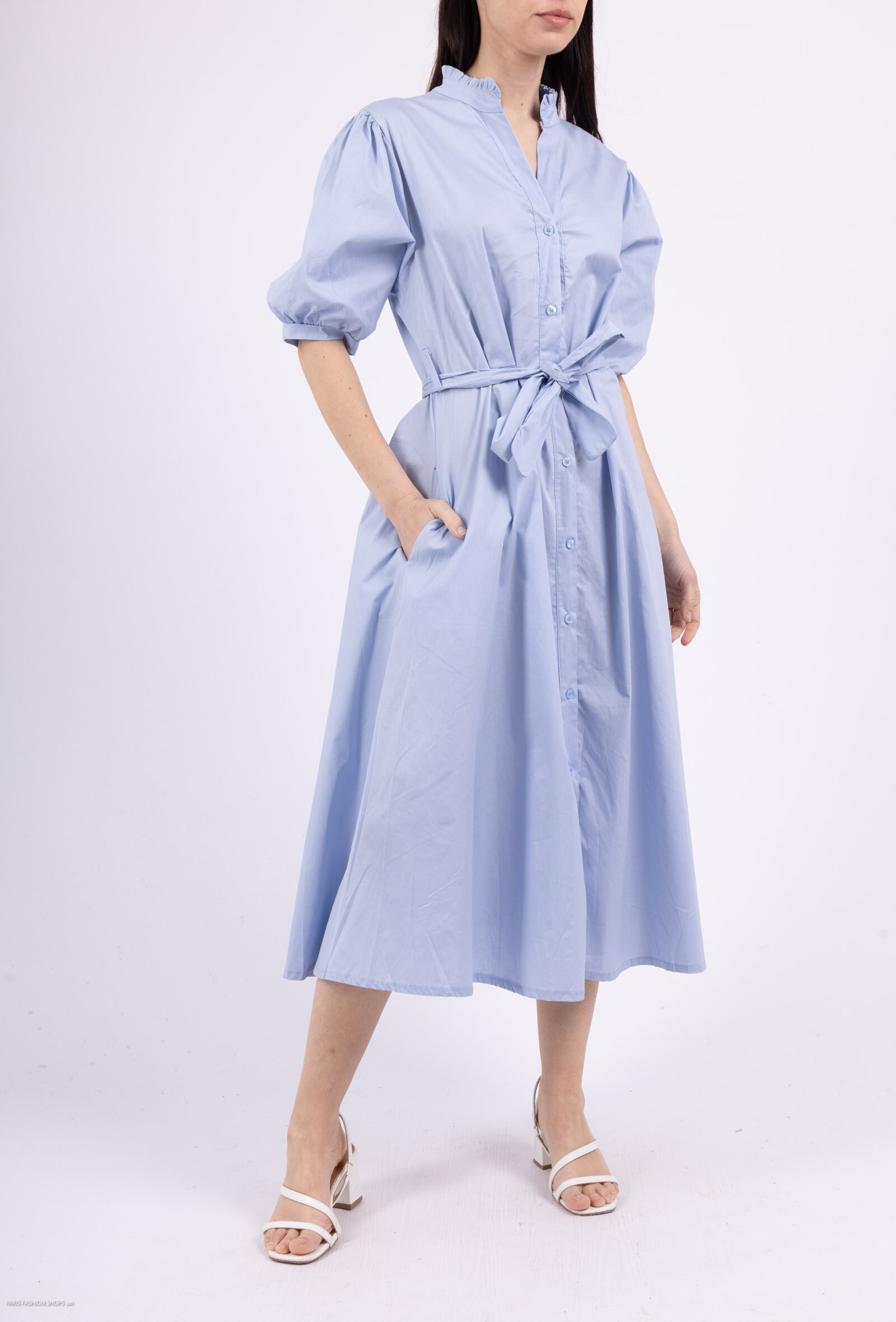 Grossiste Pépouz' Paris - Robe chemise longue 97% coton