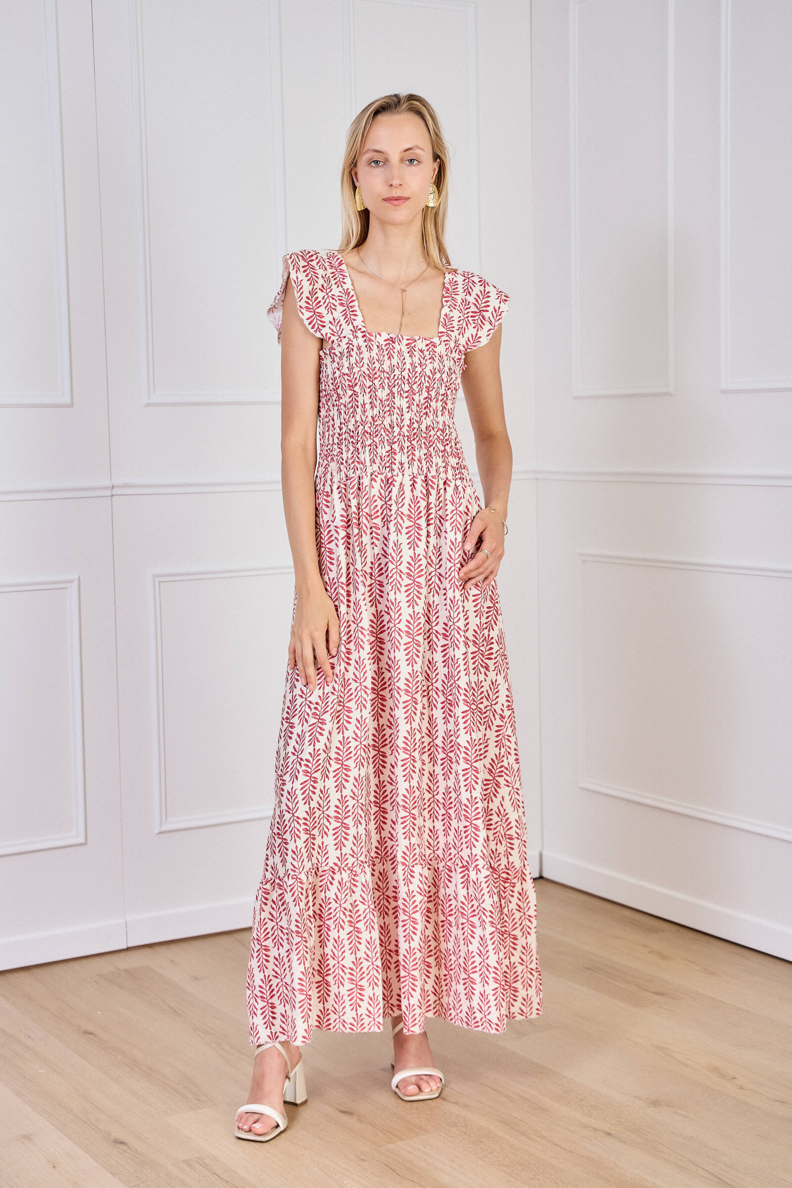 Wholesaler Pépouz' Paris - Printed smocked long dress
