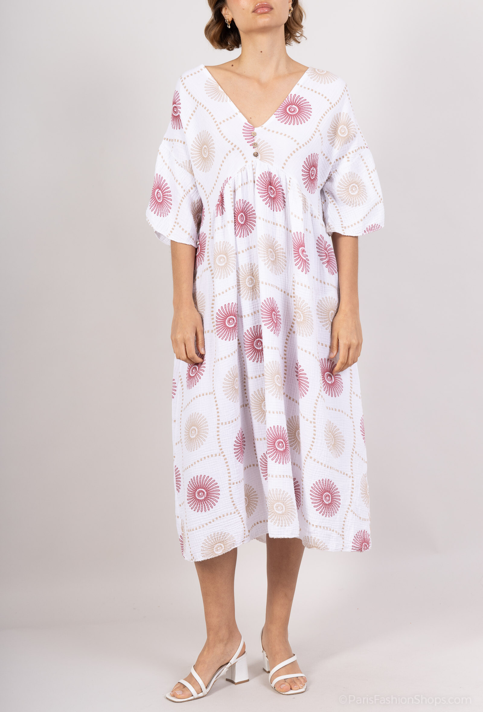Mayorista Pépouz' Paris - Vestido de estampado solar 100% algodón