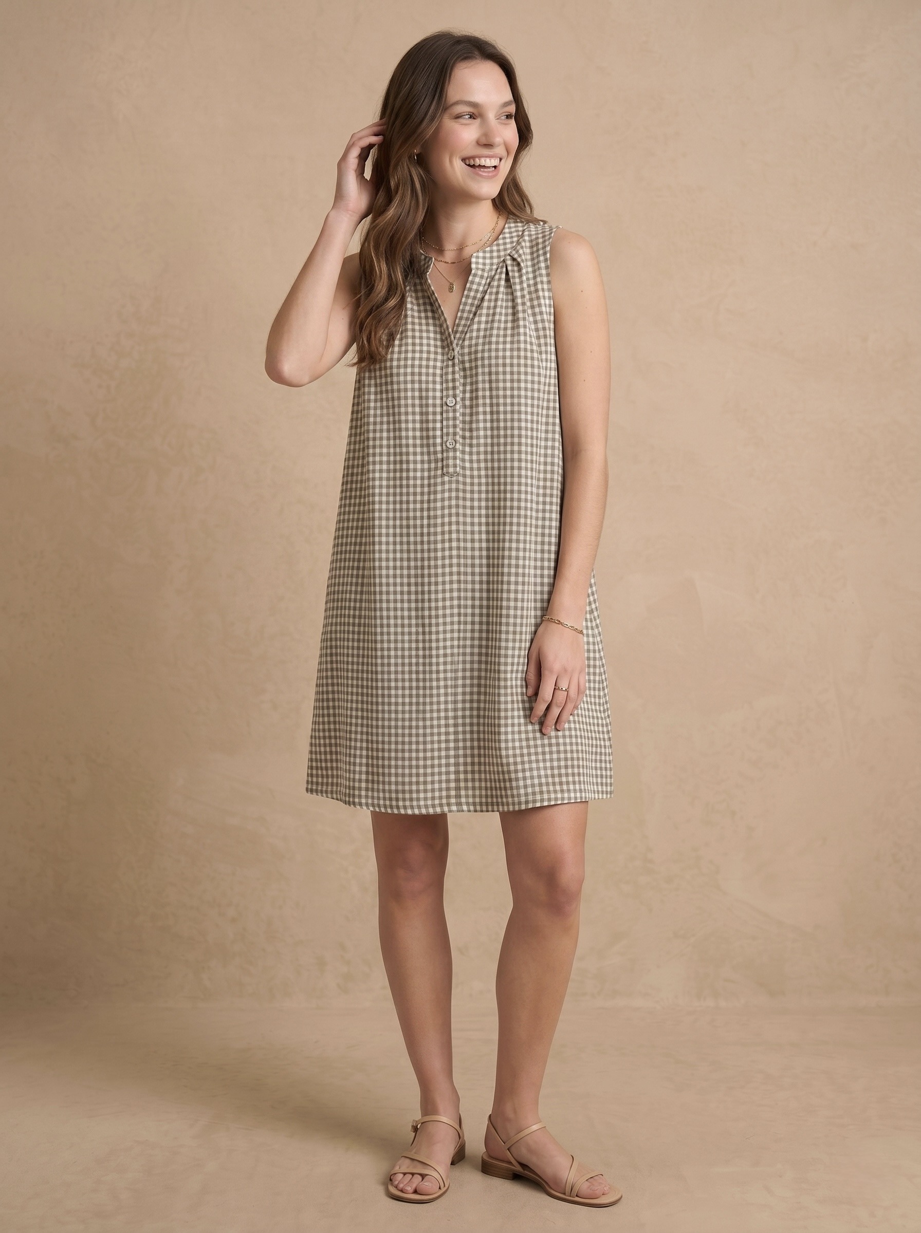 Grossiste Pépouz' Paris - Robe sans manches imprimé vichy