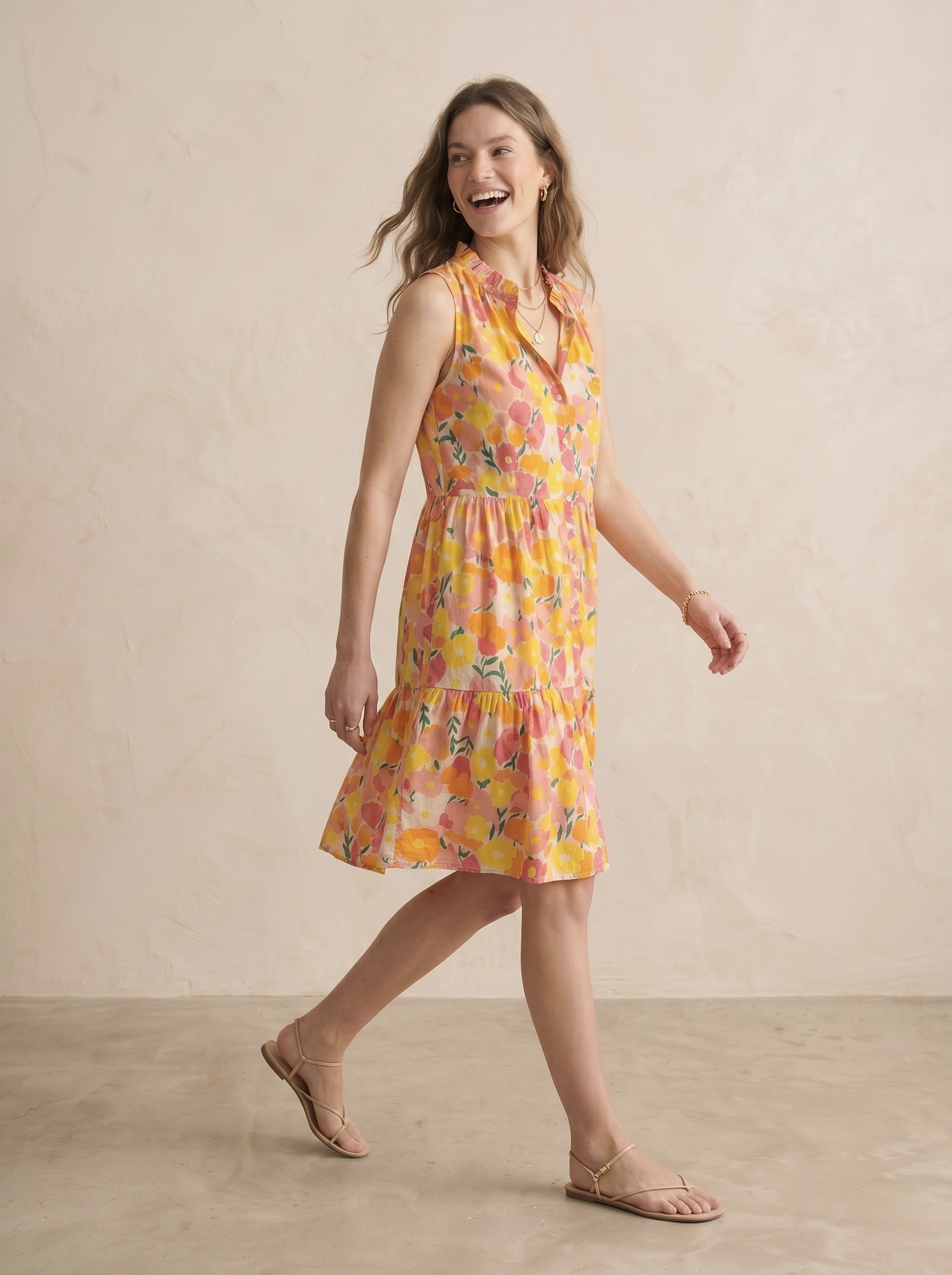 Mayorista Pépouz' Paris - Vestido sin mangas de algodón con estampado floral