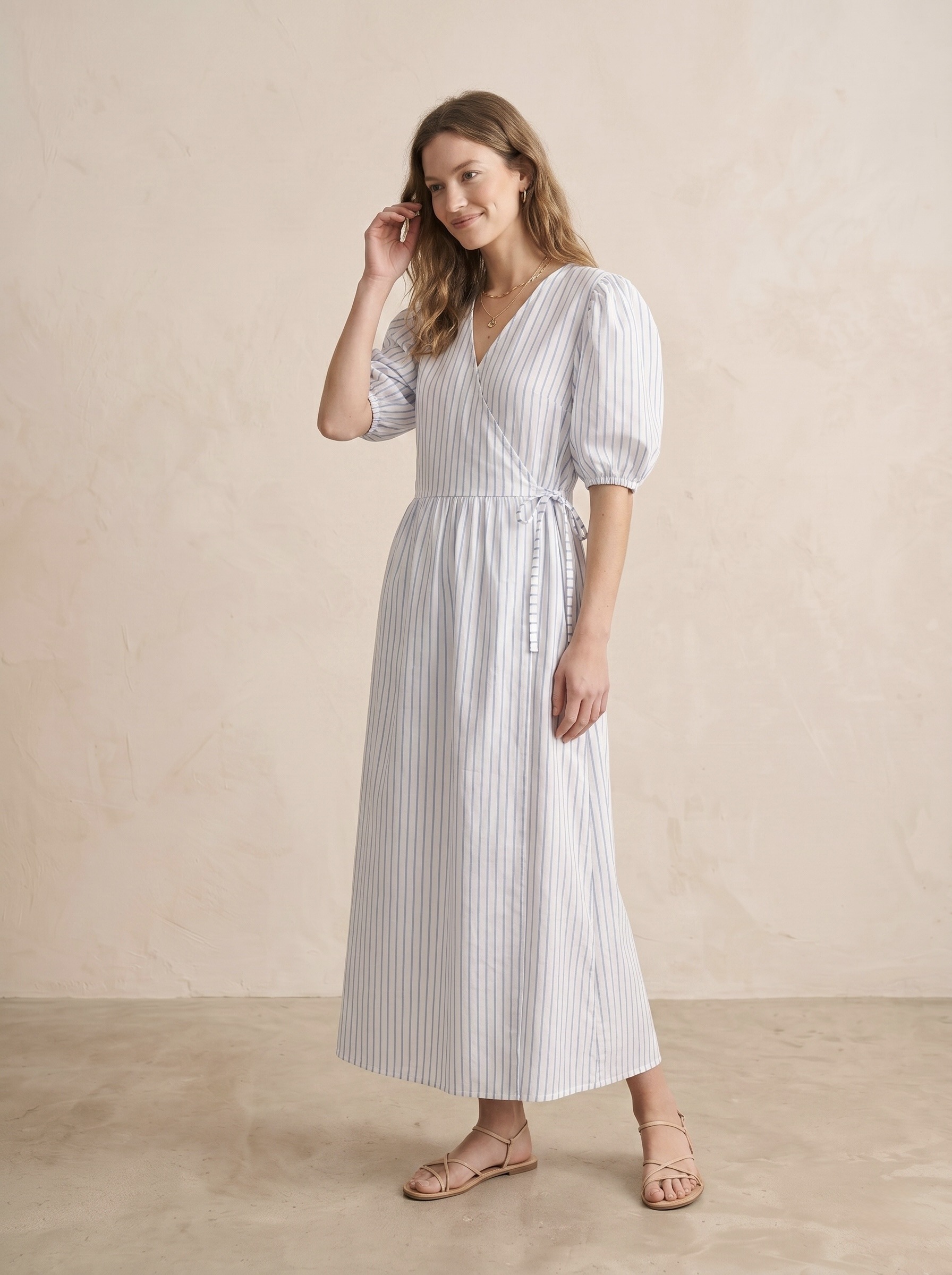Grossiste Pépouz' Paris - Robe portefeuille coton rayée