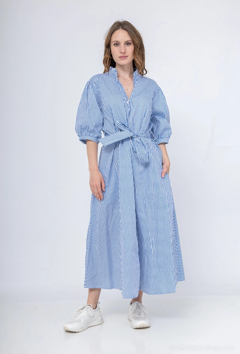 Wholesaler Pépouz' Paris - Long striped shirt dress