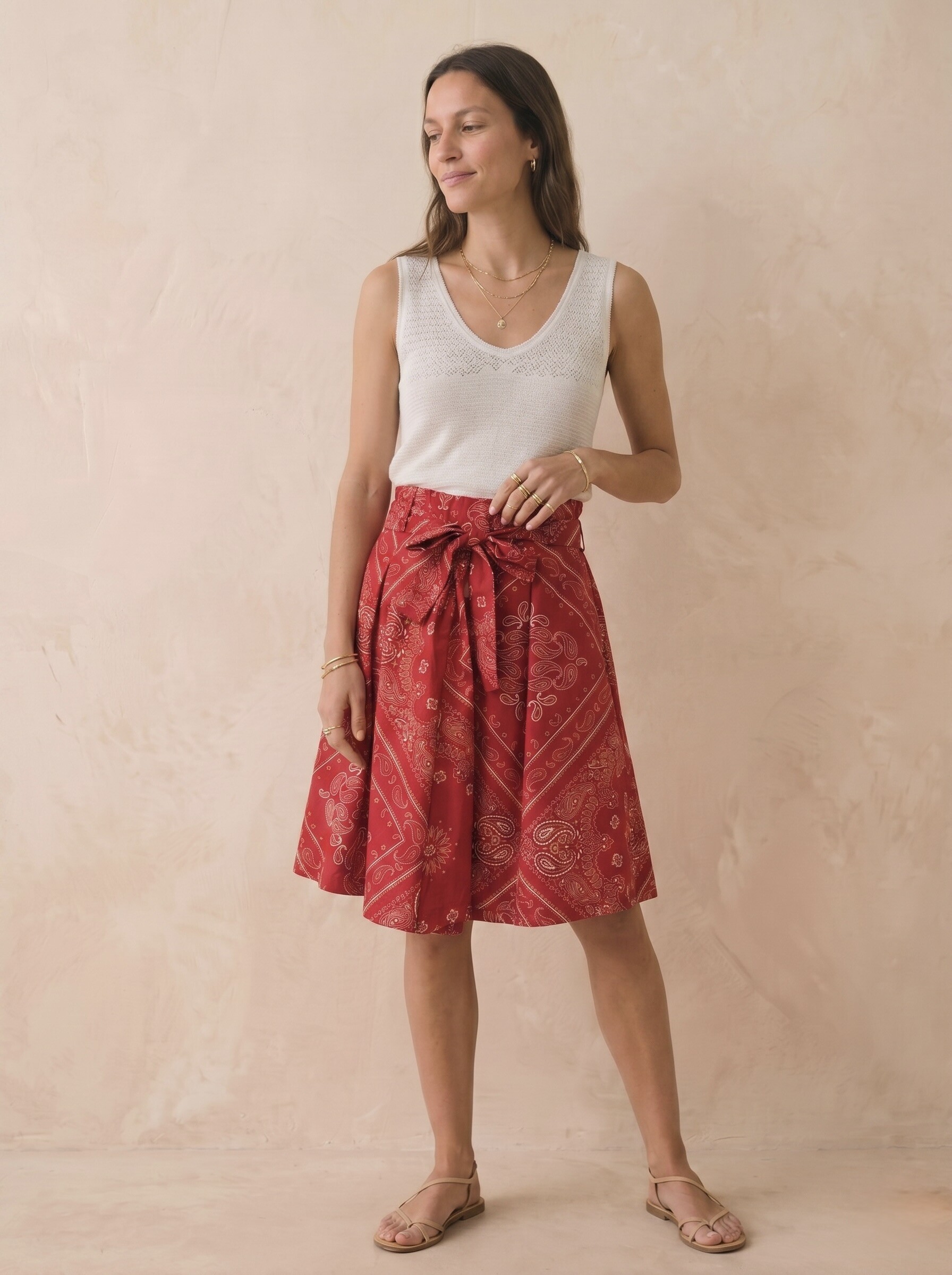 Wholesaler Pépouz' Paris - Cotton shorts with bandana print belt