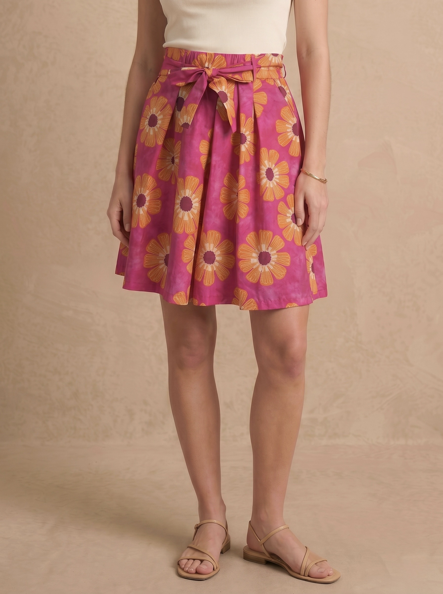 Grossiste Pépouz' Paris - Short coton ceinture imprimé fleuri