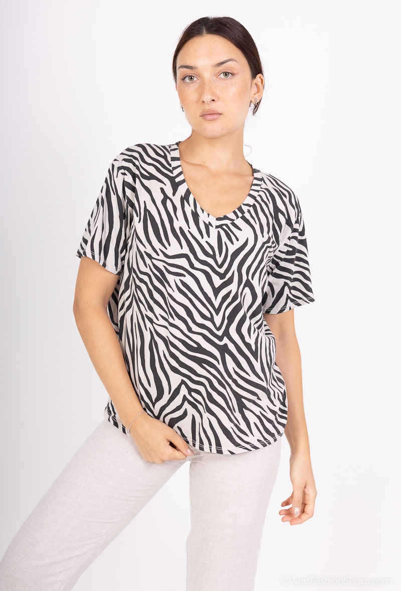 Wholesaler Pépouz' Paris - Zebra cotton tshirt