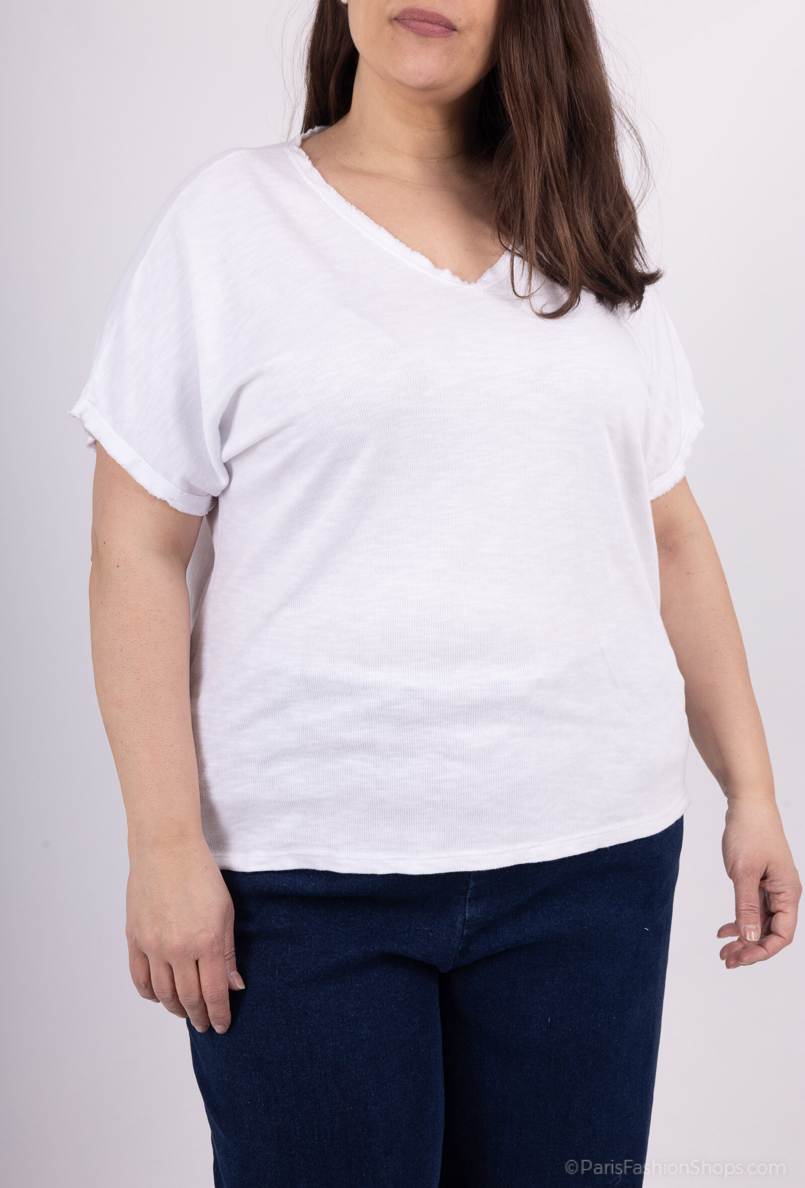 Grossiste Pépouz' Paris - GRANDE TAILLE Tshirt coton délavé à manches courtes