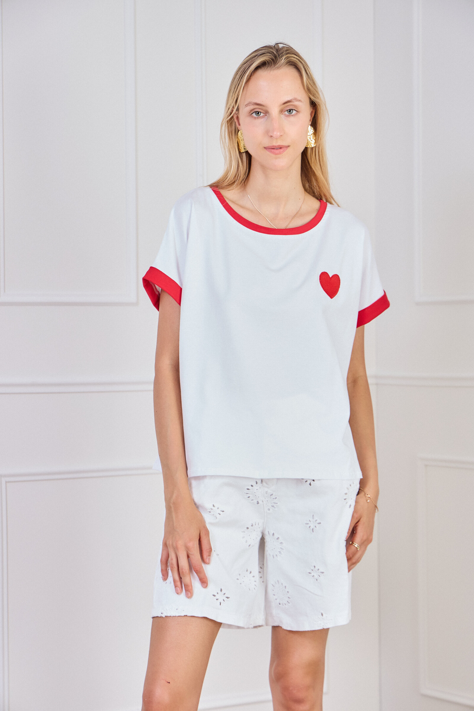 Wholesaler Pépouz' Paris - Embroidered heart T-shirt