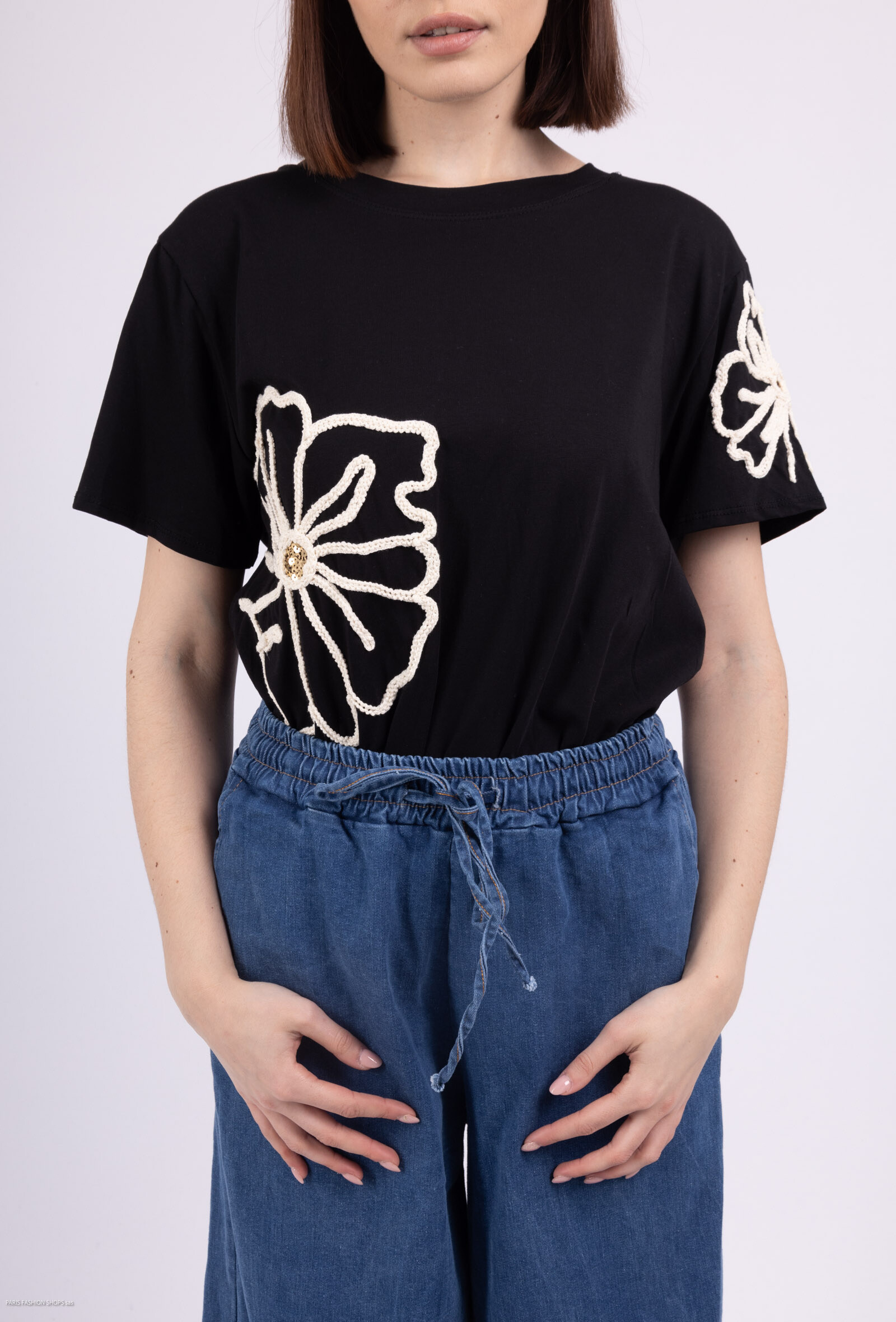 Wholesaler Pépouz' Paris - 95% cotton flowers t-shirt