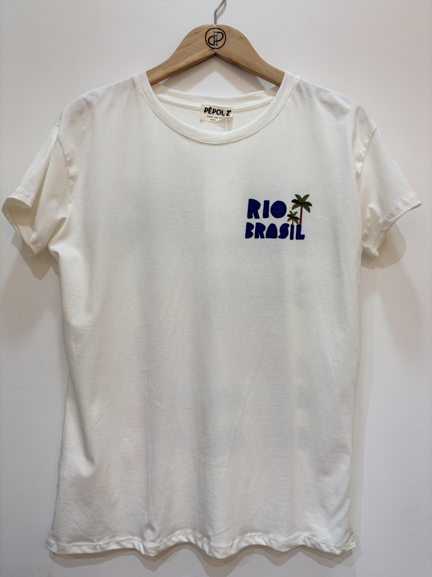 Mayorista Pépouz' Paris - Camiseta de algodón de manga corta con cuello redondo y estampado 'Río Brasil'