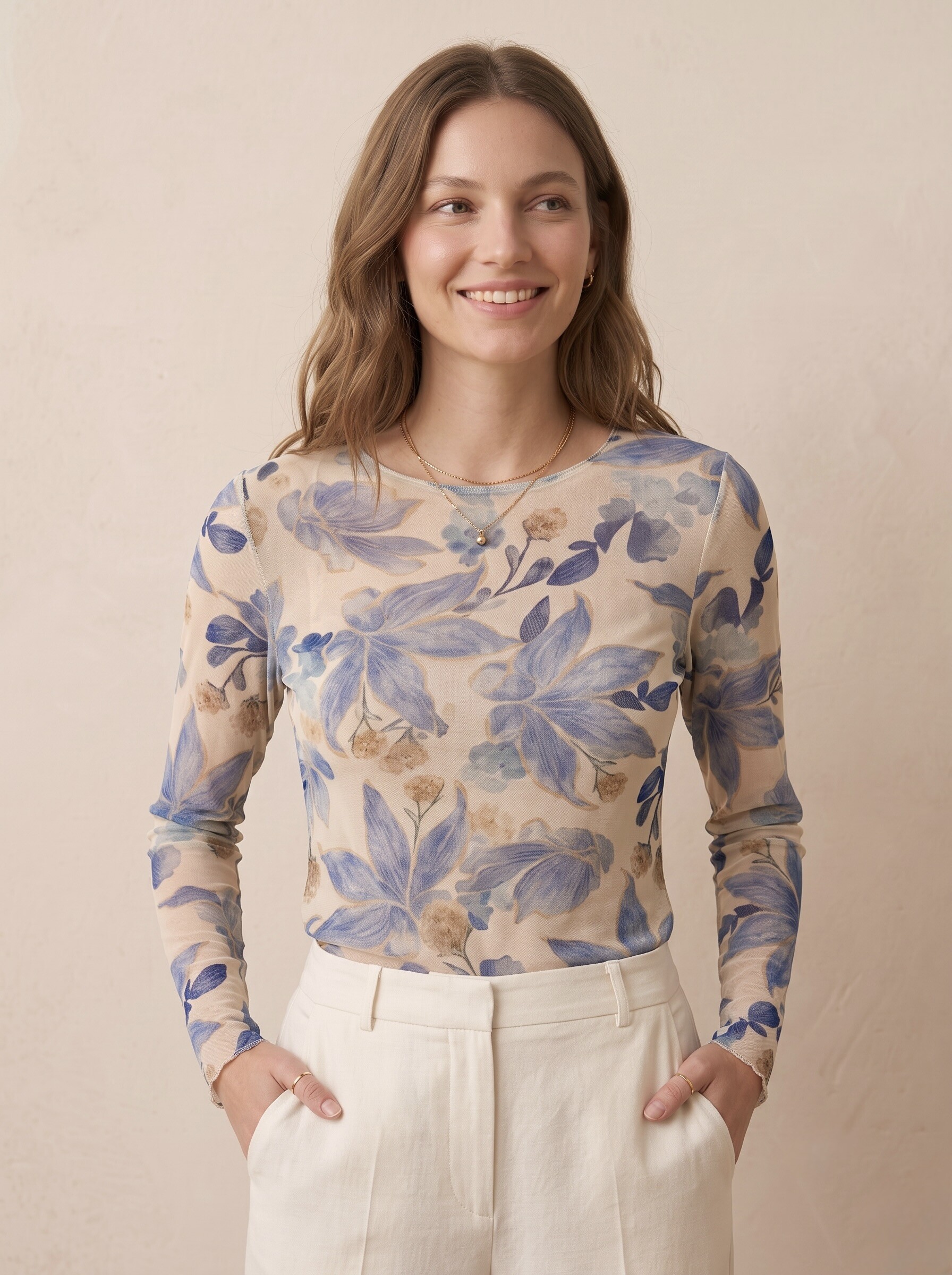 Mayorista Pépouz' Paris - Top ajustado de manga larga con estampado floral