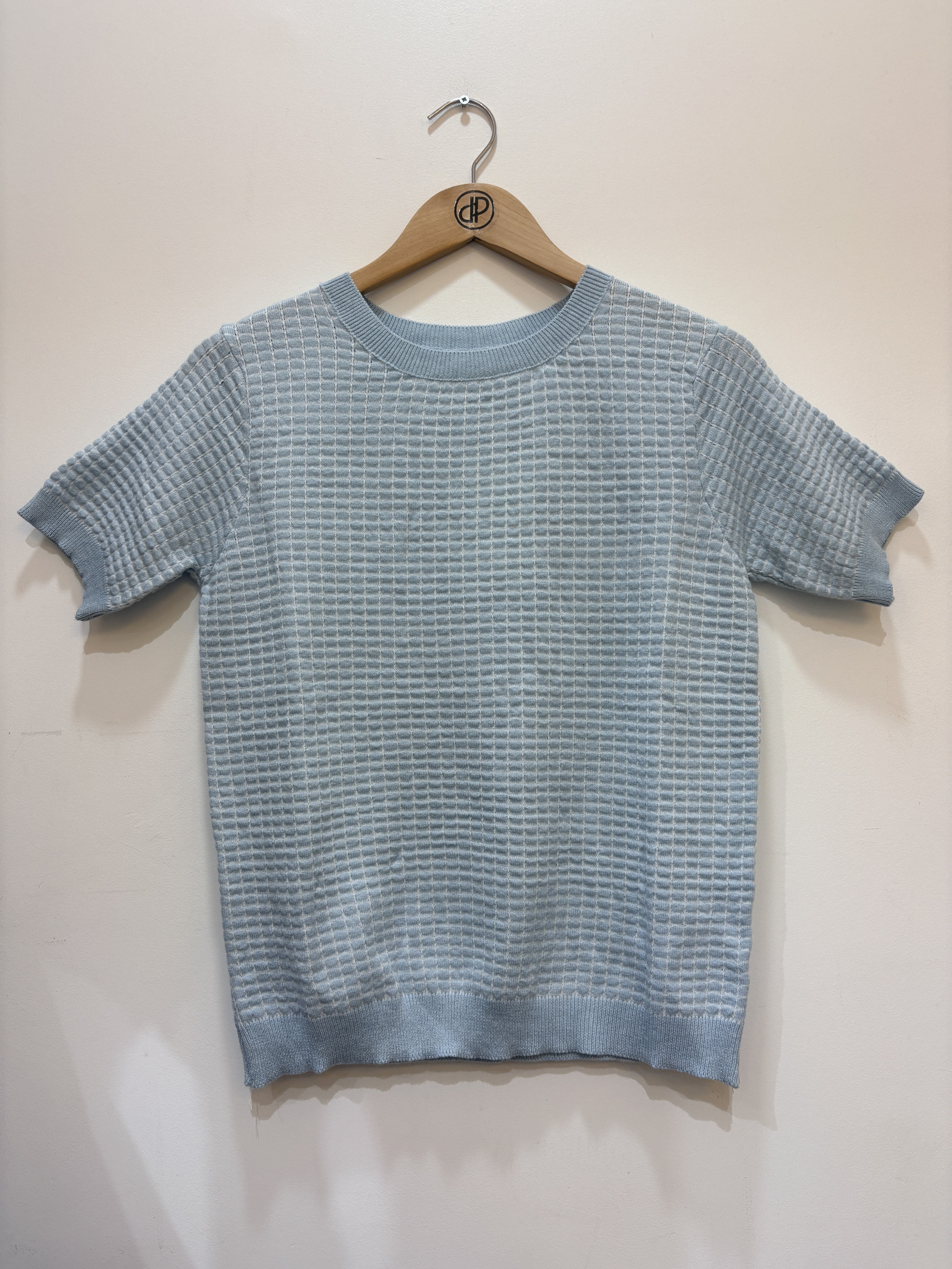 Grossiste Pépouz' Paris - Pull en maille manches courtes bicolore carreaux