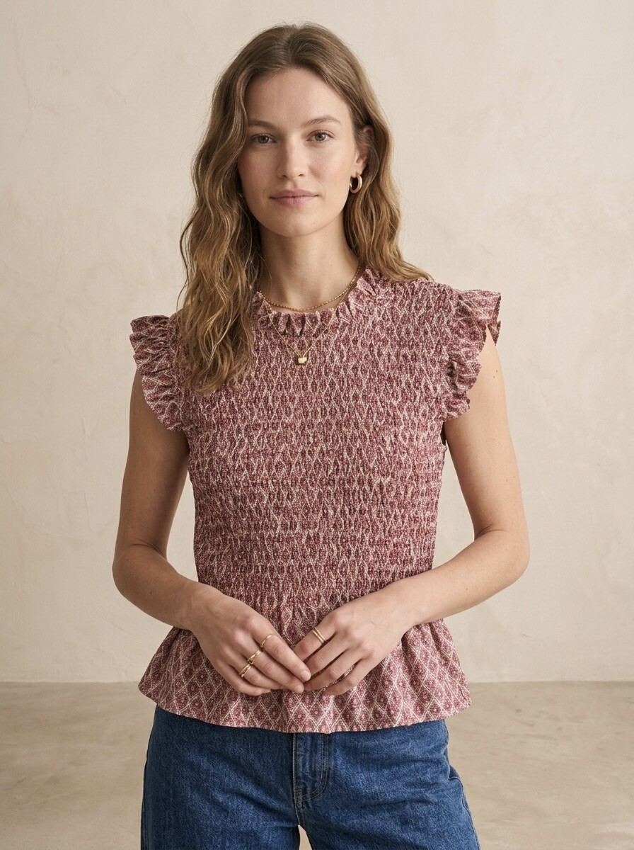 Mayorista Pépouz' Paris - Top fruncido estampado con volantes