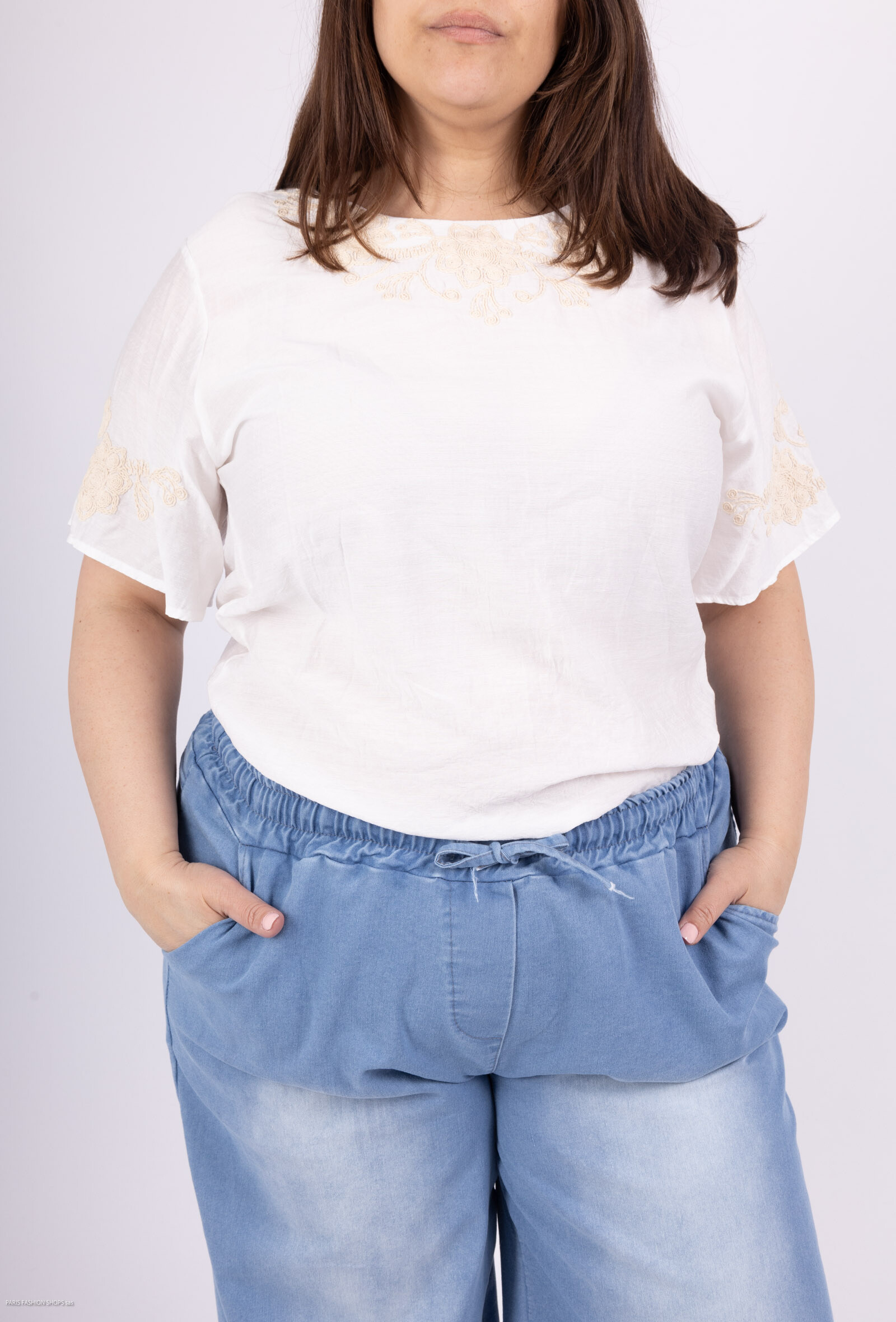 Wholesaler Pépouz' Paris - Plus Size Light Embroidered Blouse