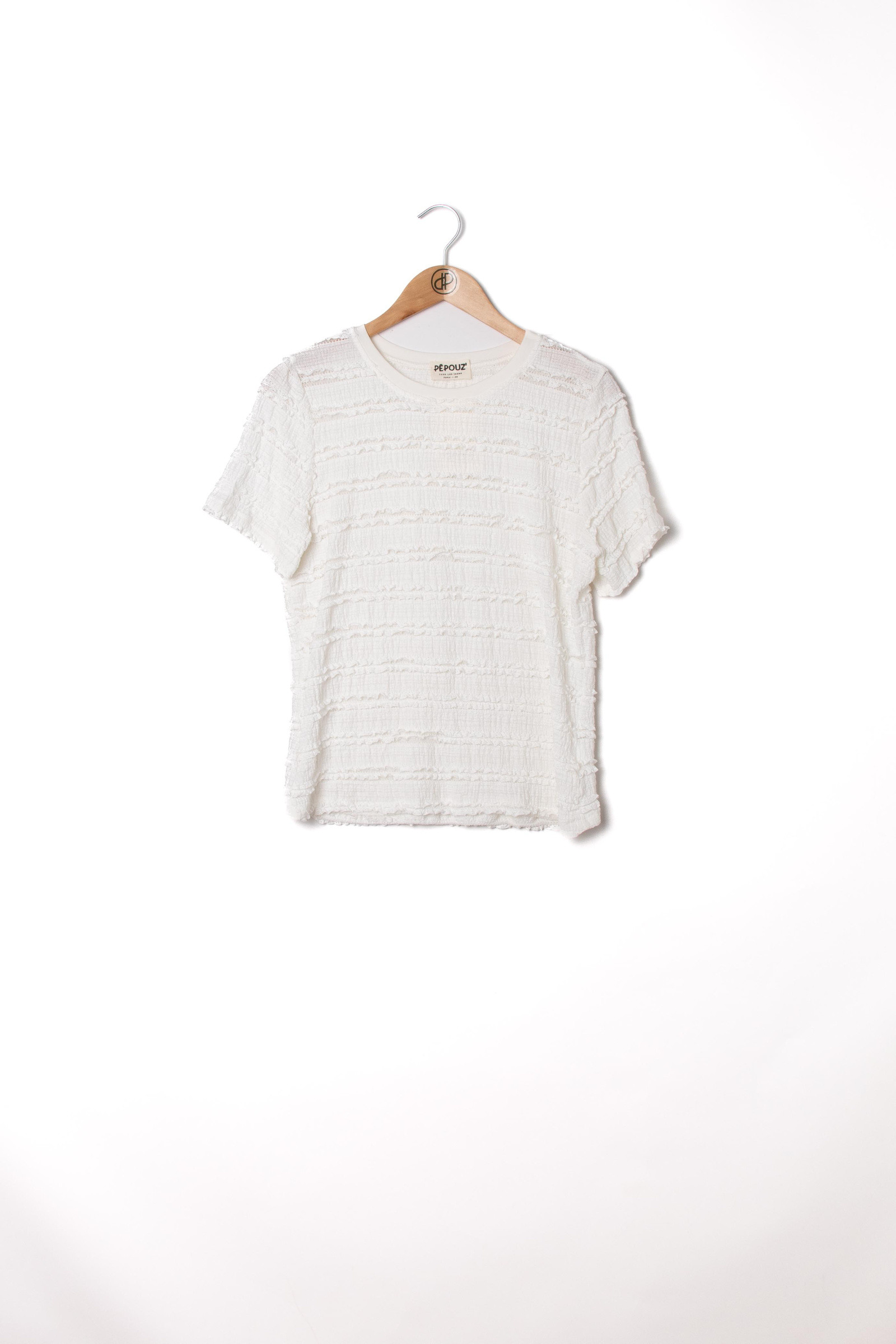 Grossiste Pépouz' Paris - T-shirt col rond gaufré
