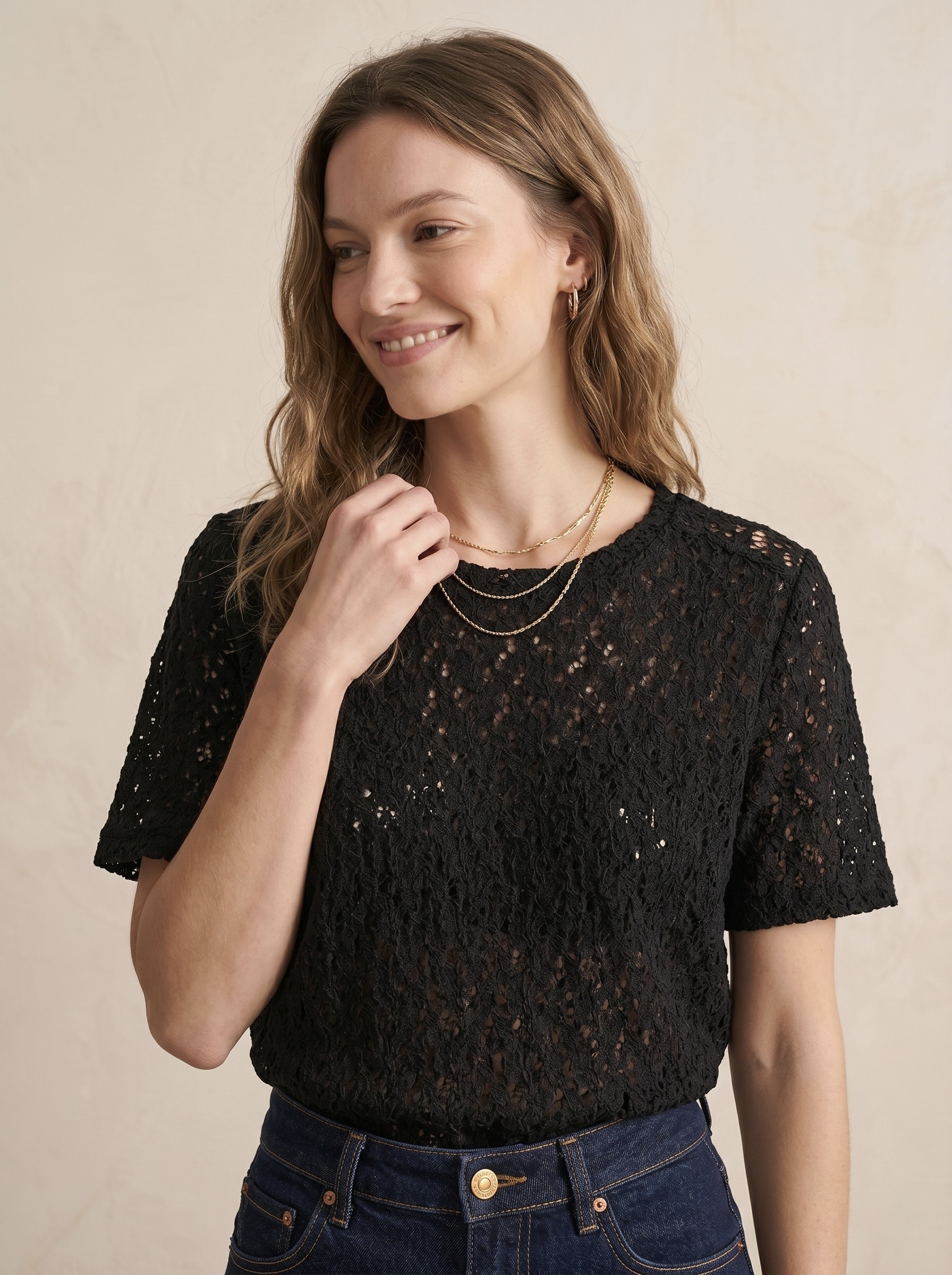 Grossiste Pépouz' Paris - Top en maille dentelle ajouré