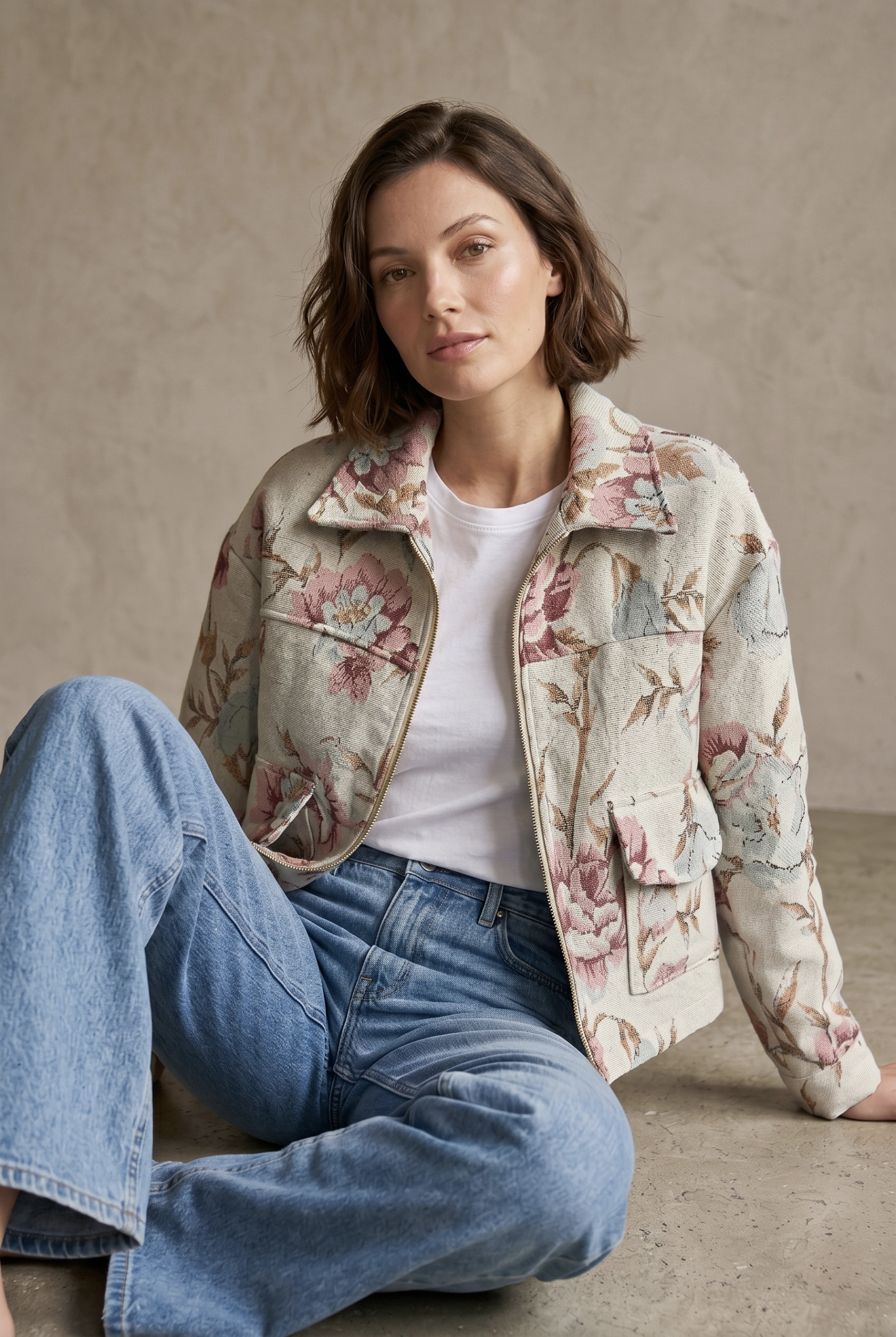 Grossiste Pépouz' Paris - Veste broderie jacquard floral