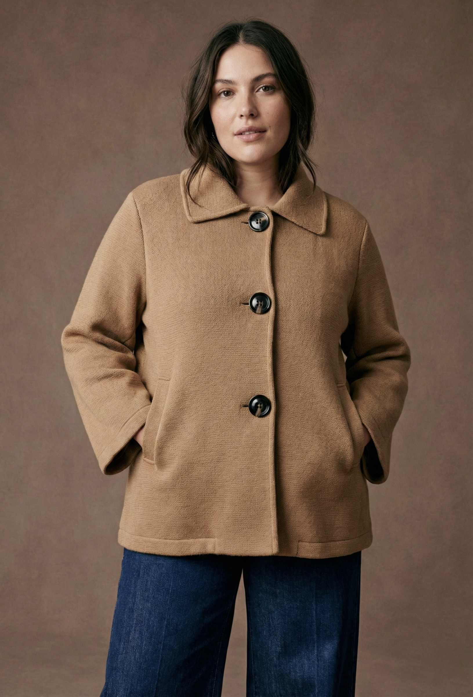 Grossiste Pépouz' Paris Curve - GRANDE TAILLE Manteau court texturé à grands boutons