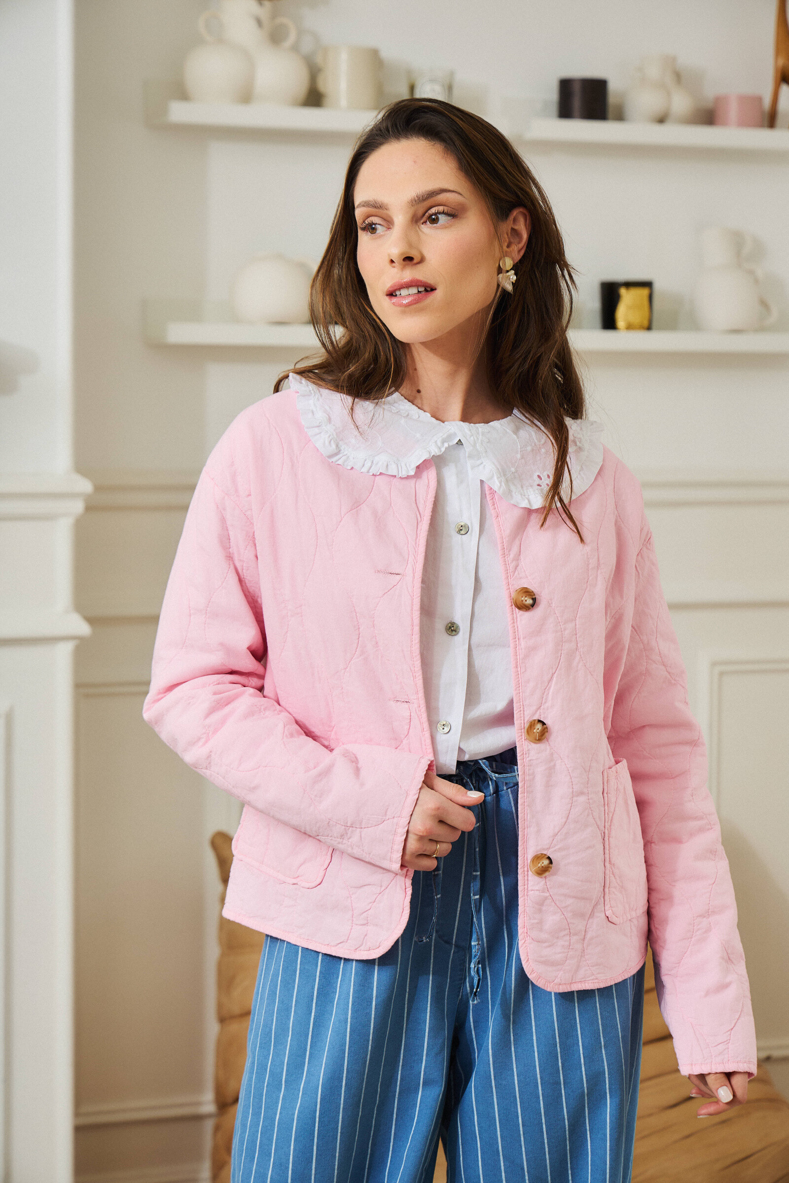 Grossiste Pépouz' Paris - Veste matelassée 100% coton boutonnée