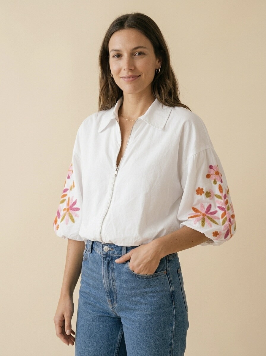 Mayorista Pépouz' Paris - Chaqueta sobrecamisa bordada en las mangas