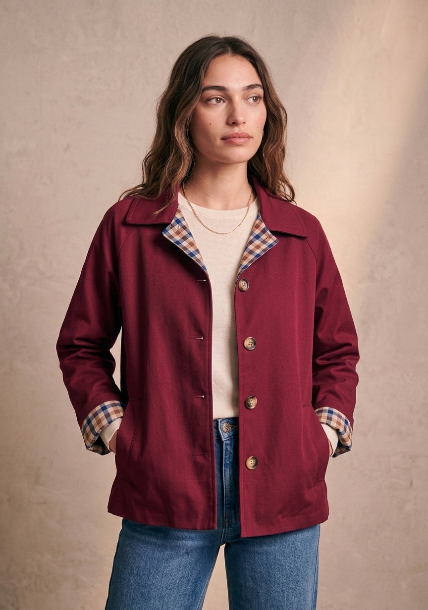 Grossiste Pépouz' Paris - Veste trench court imprimé vichy